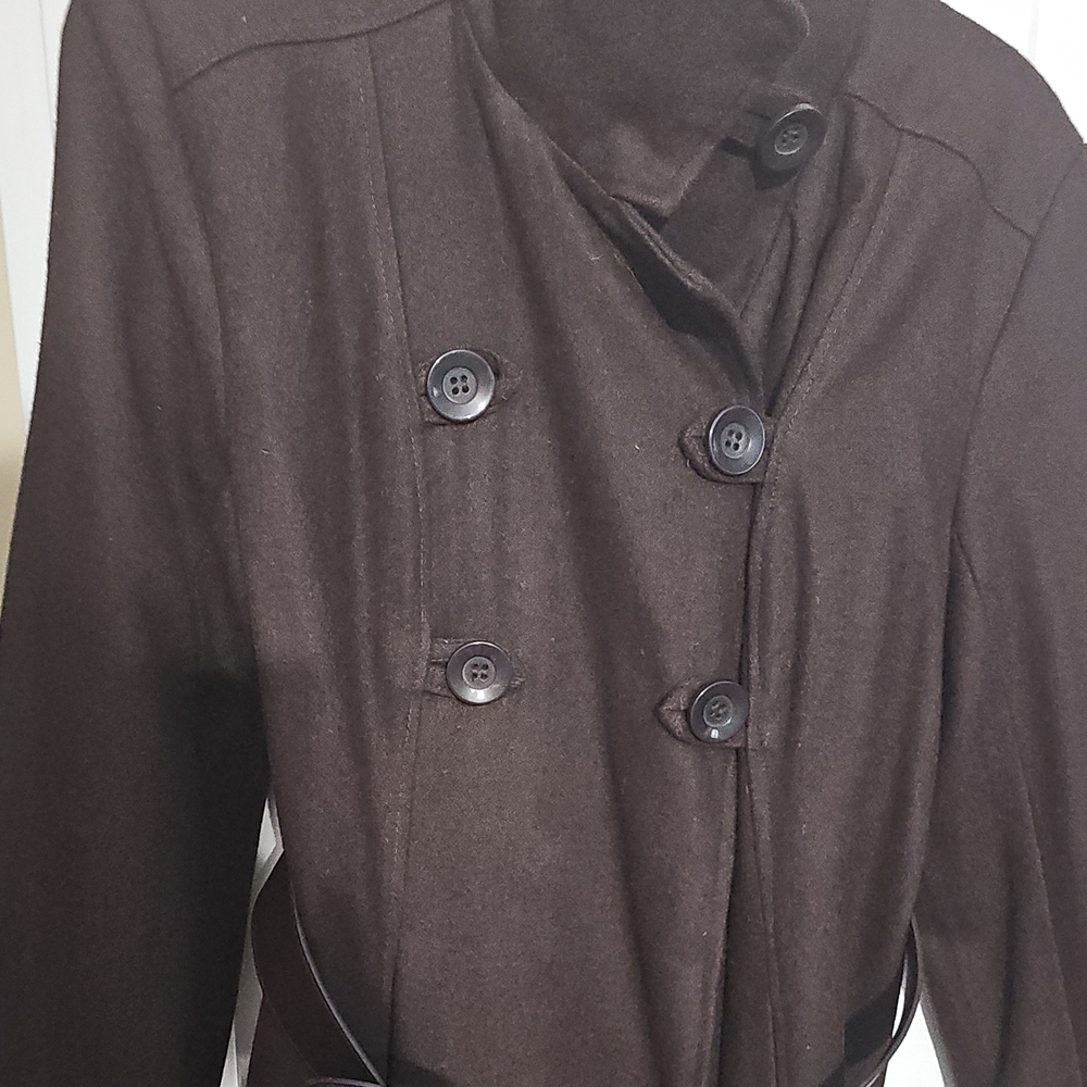 Women's Double-Breasted Brown Coat